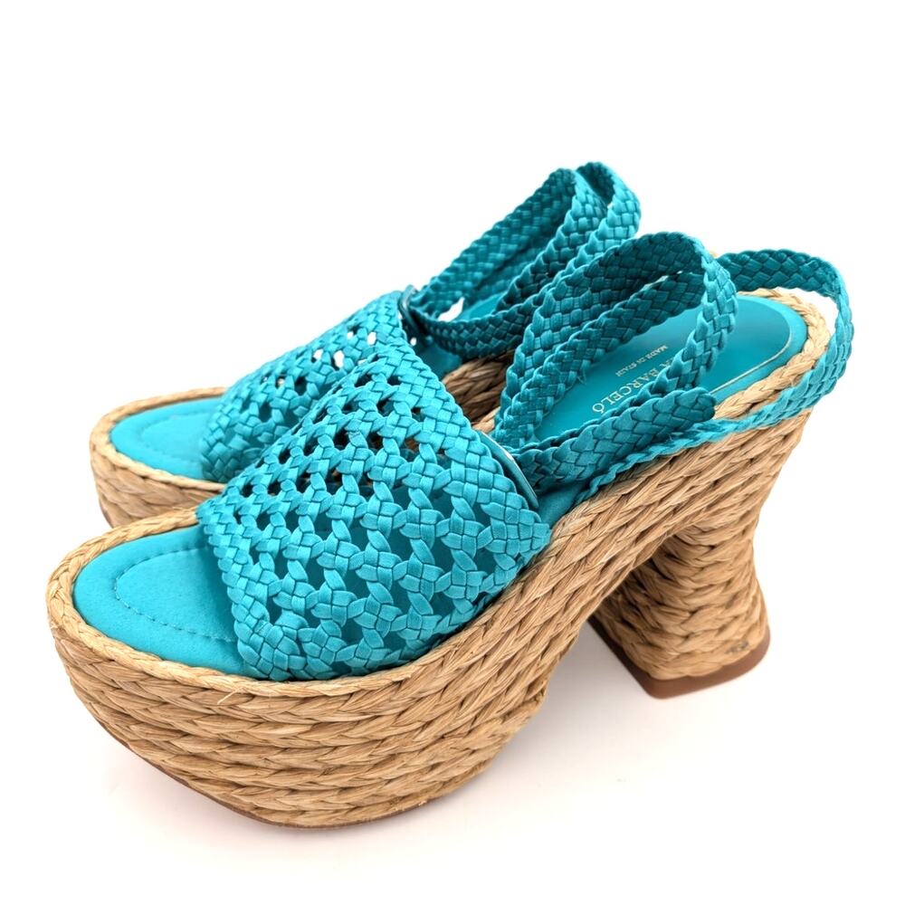 Paloma Barcelo Leoni Ankle Strap Platform Wedge Sandals Womens Size US7.5-8 EU38